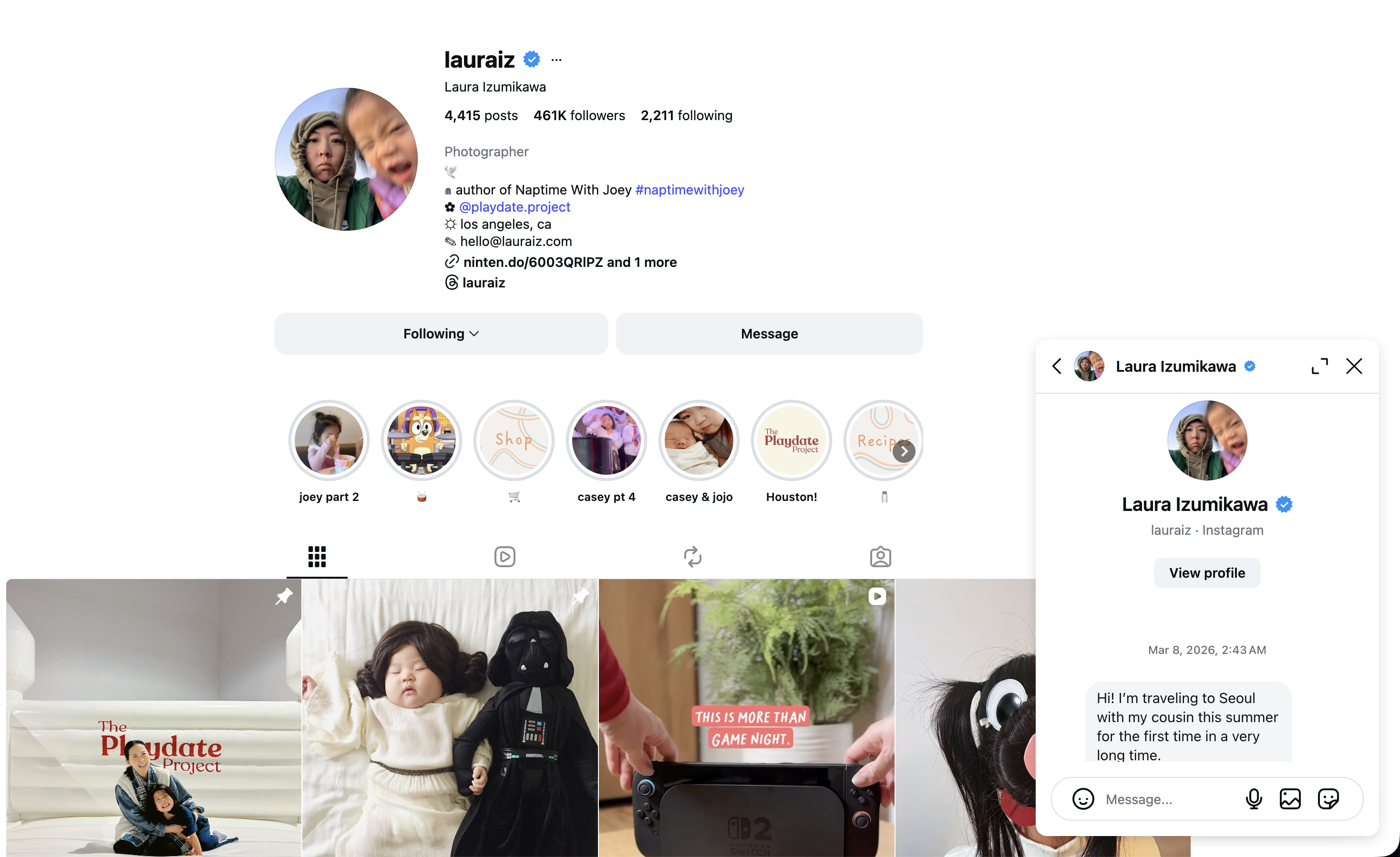 Laura Izumikawa Instagram DM